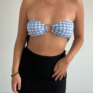 LF Blue Gingham O Ring Tube Top